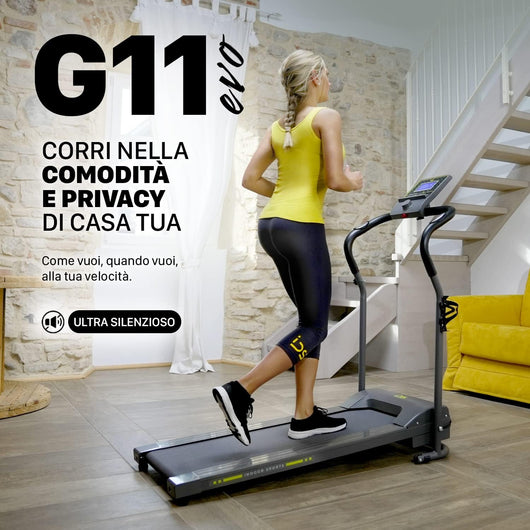 Tapis roulant G11 EVO | IDS Indoor Sports | Ultra silenzioso, corri nella comodità e privacy di casa tua 