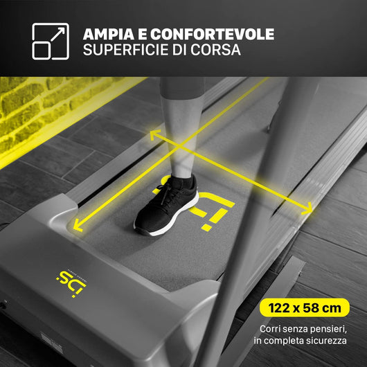 Tapis roulant G40 | IDS Indoor Sports | Con ampia e confortevole superficie di cosa (122 x 58 cm)