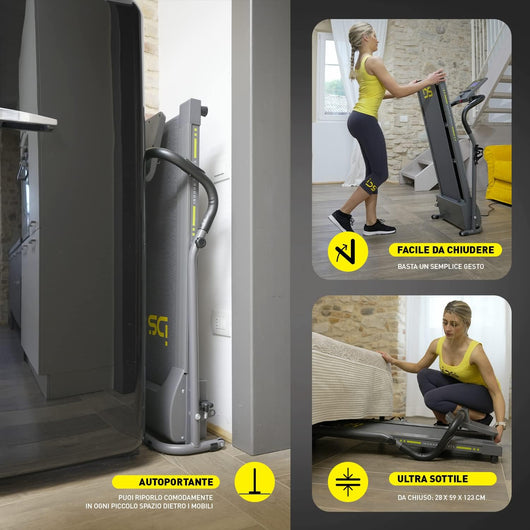 Tapis roulant G11 EVO | IDS Indoor Sports | Autoportante, facile da chiudere (basta un semplice gesto), ultra sottile