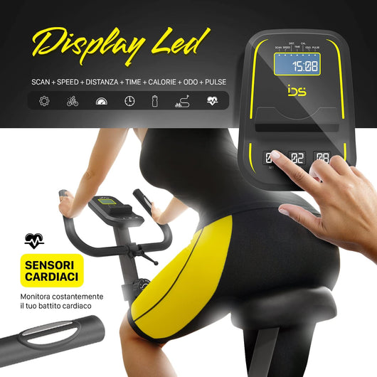 Cyclette da Camera C100 IDS Indoor Sports, con display e sensori cardiaci